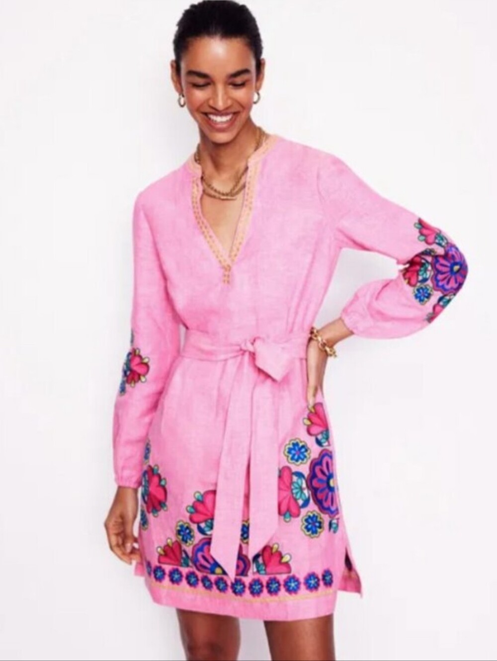 Boden 14L Linen Embroiderd Dress 🌺